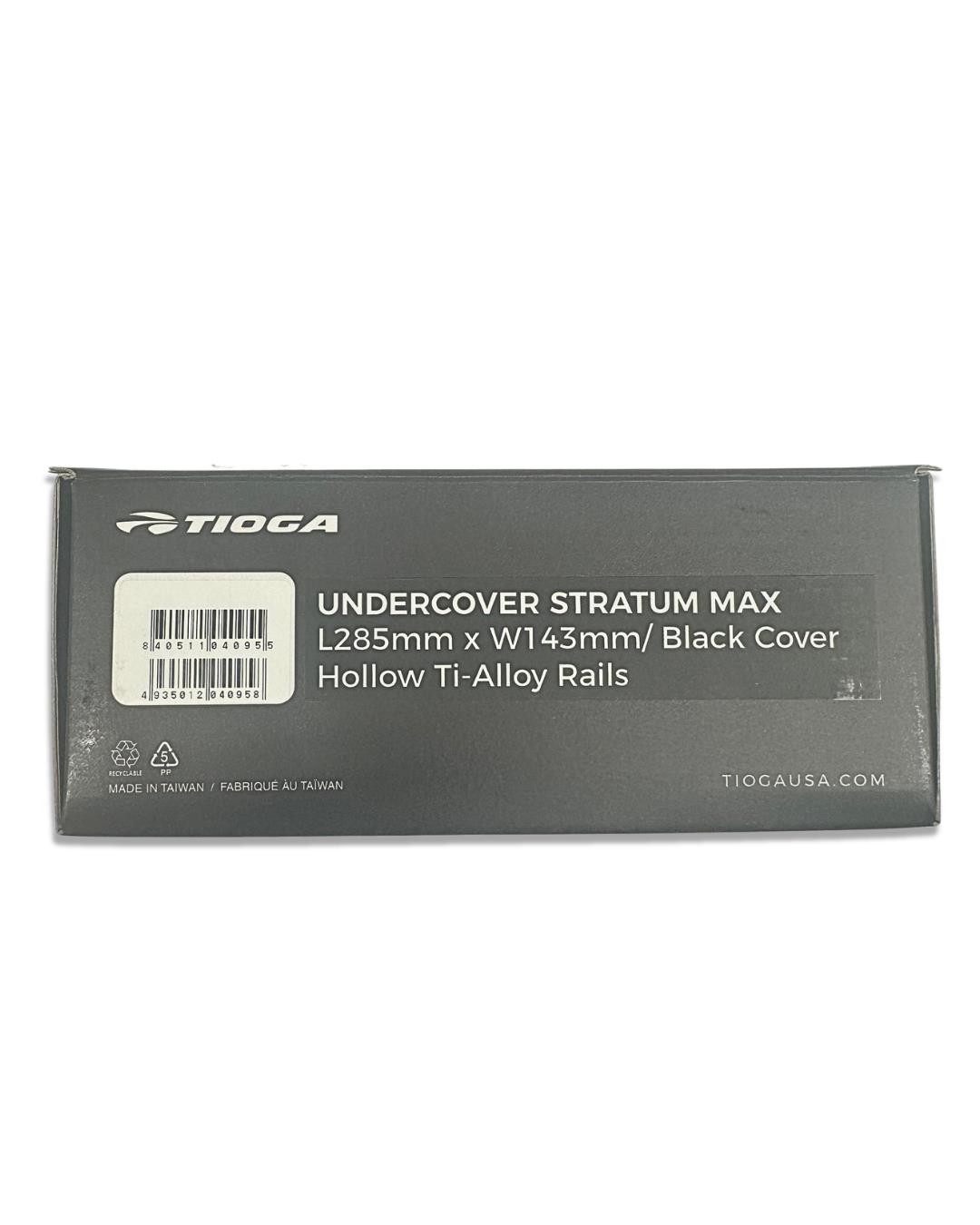 Tioga Undercover Stratum MAX Ti Bike Saddle Hollow Titanium Rails 285x143mm