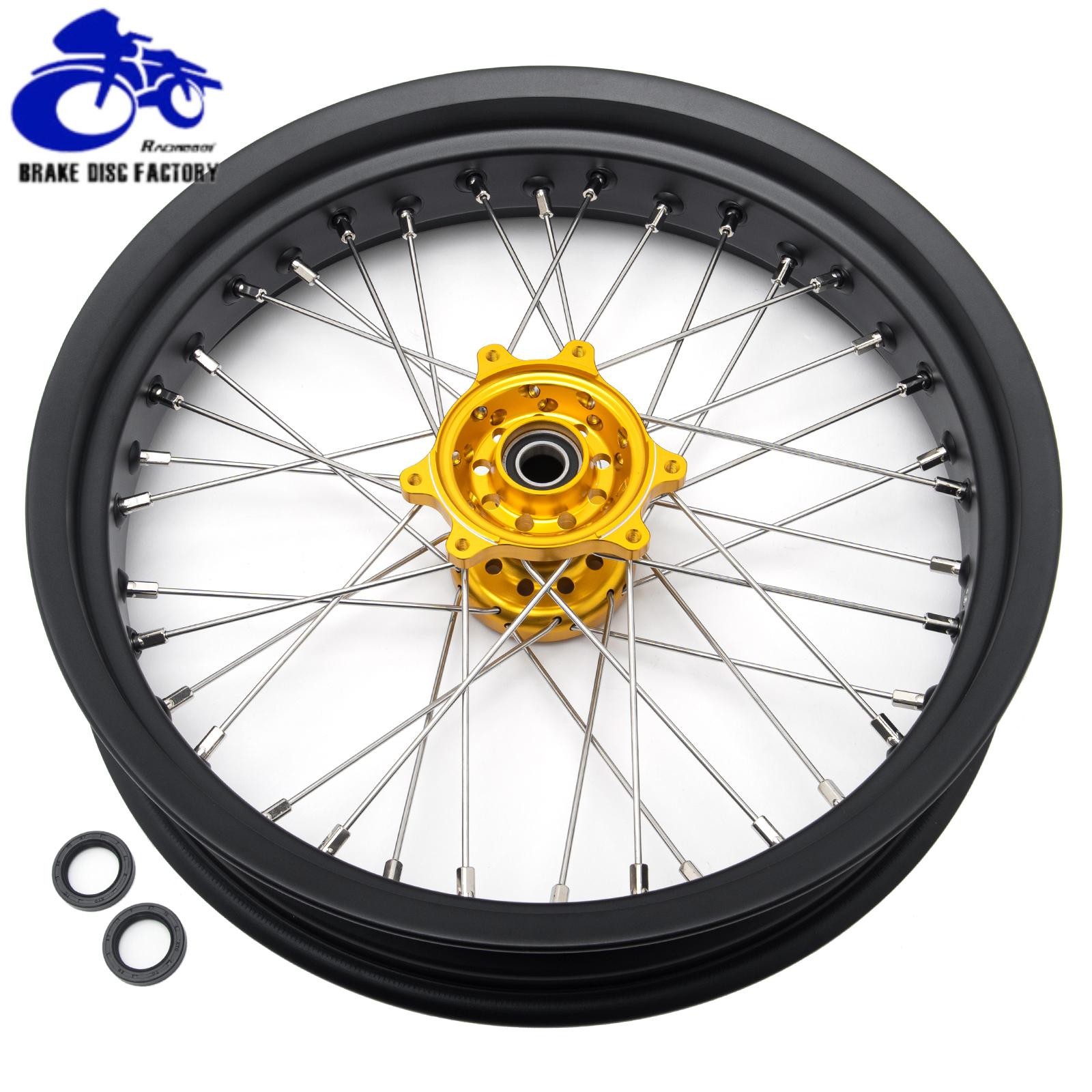 17*3.5/17*4.25 Spoked Wheel Gold Hub Set For SURRON UB Ultra Bee Supermoto eBike