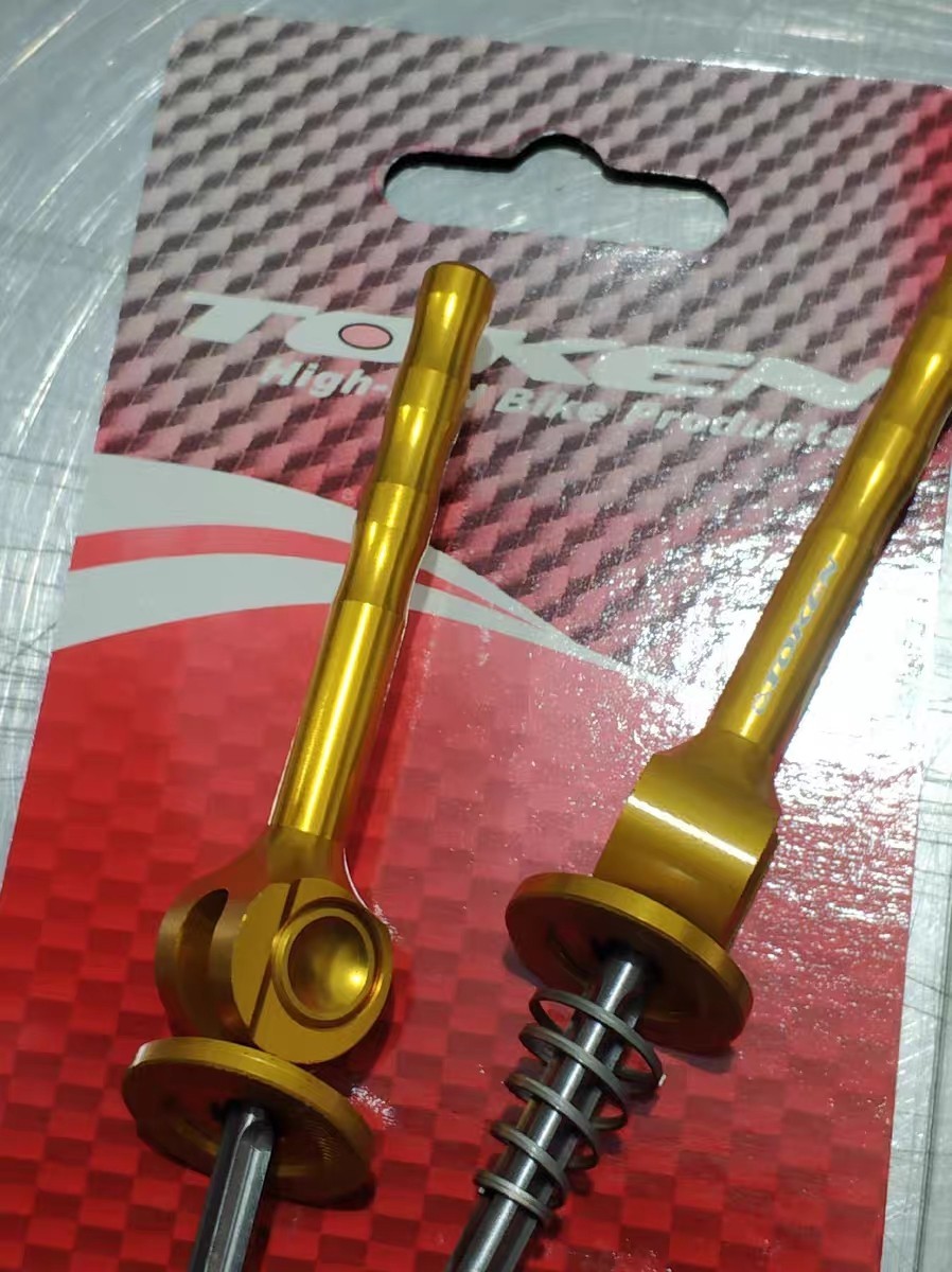 Token TK235 Super Lite Titanium MTB QR Skewer Gold 45g
