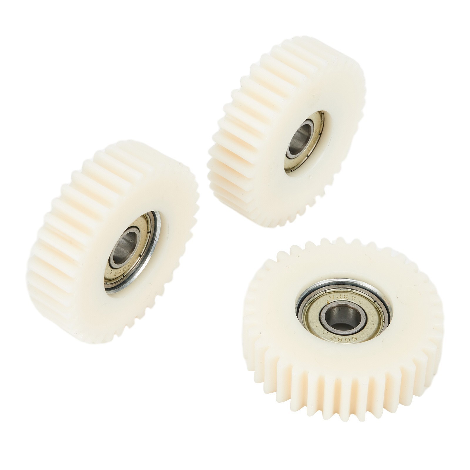 36T Gear Nylon Material Nylon Gear Wheel Hubs White Color With Bearings