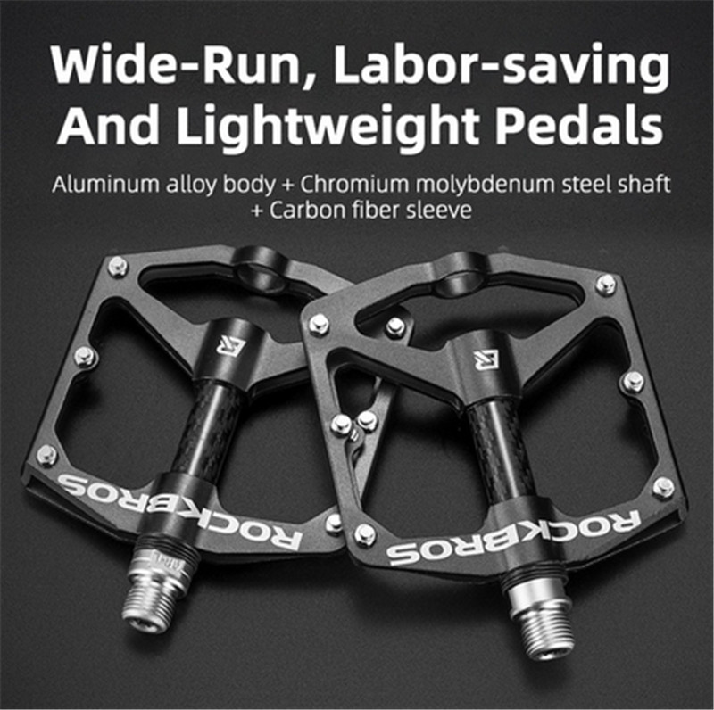 ROCKBROS Bicycle Pedals Sealed DU Bearing Aluminum Cycling Bike Pedals Non-slip