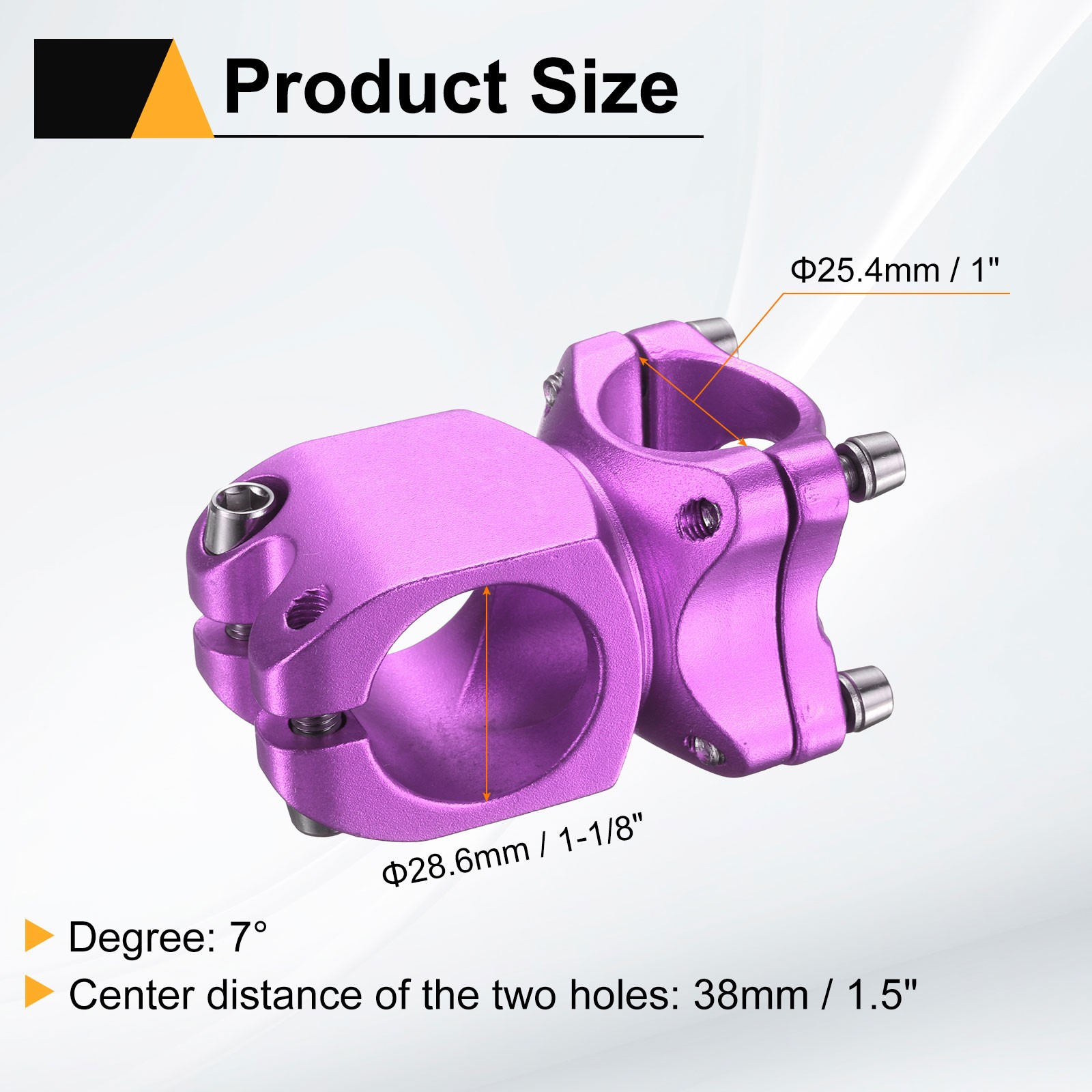 25.4mm Bike Stem 7 Degree 38mm Bicycle Handlebar Stem form TB Sand Purple