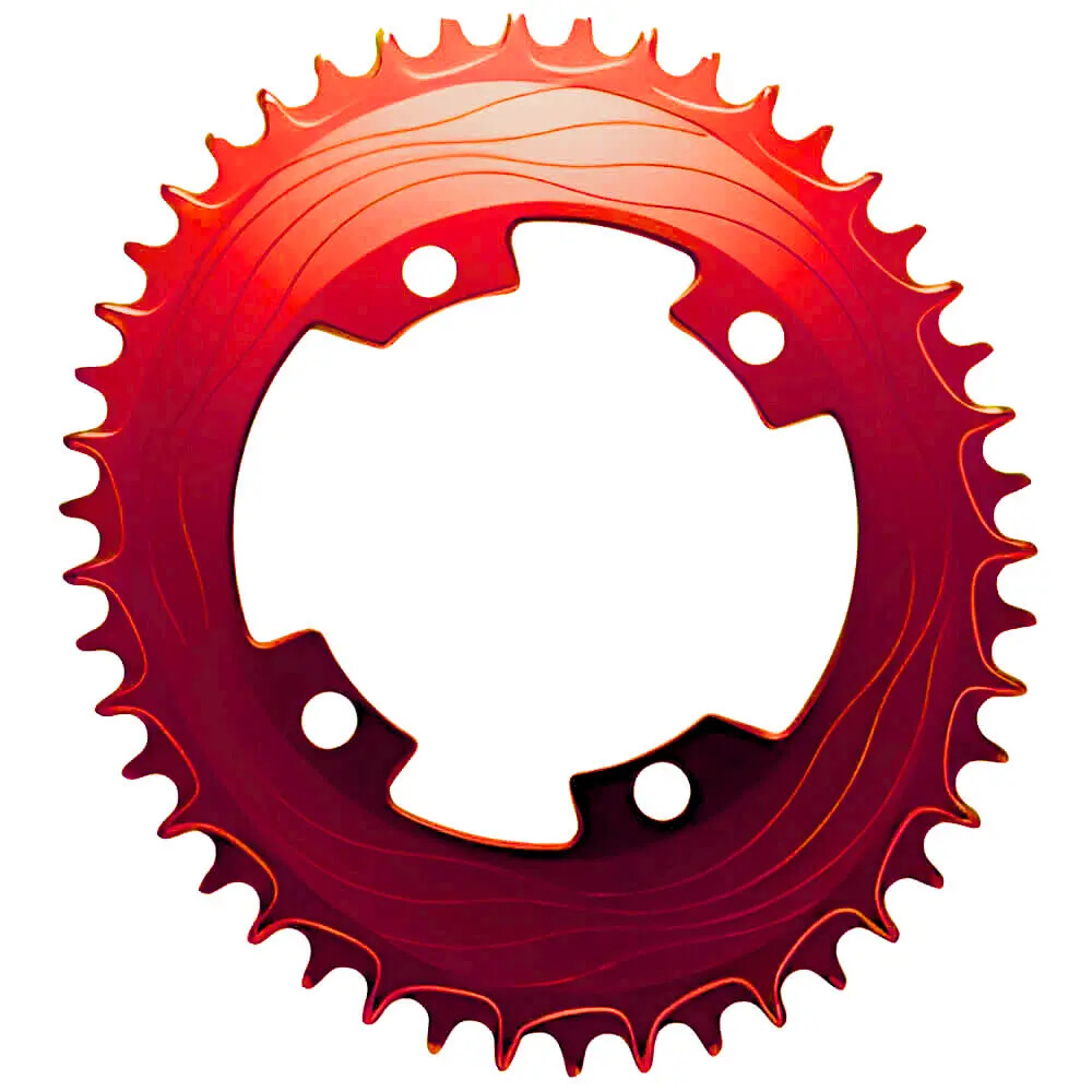 ALUGEAR Aero 107 BCD Oval Chainring. Red