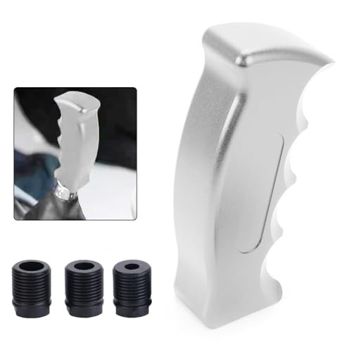 Universal Aluminum Slotted Pistol Grip Handle Manual MT Gear Stick Shift Silver