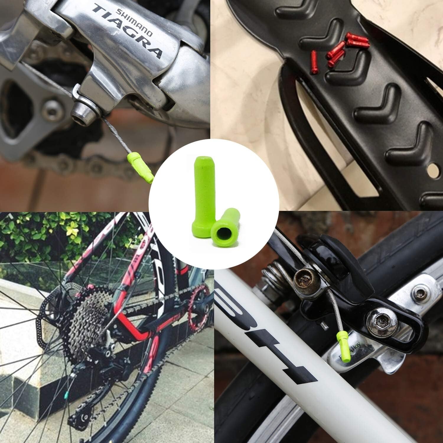 100 Pcs Bike Cable Ends Caps Bicycle Cable End Crimps Mountain Bike Brake Tips