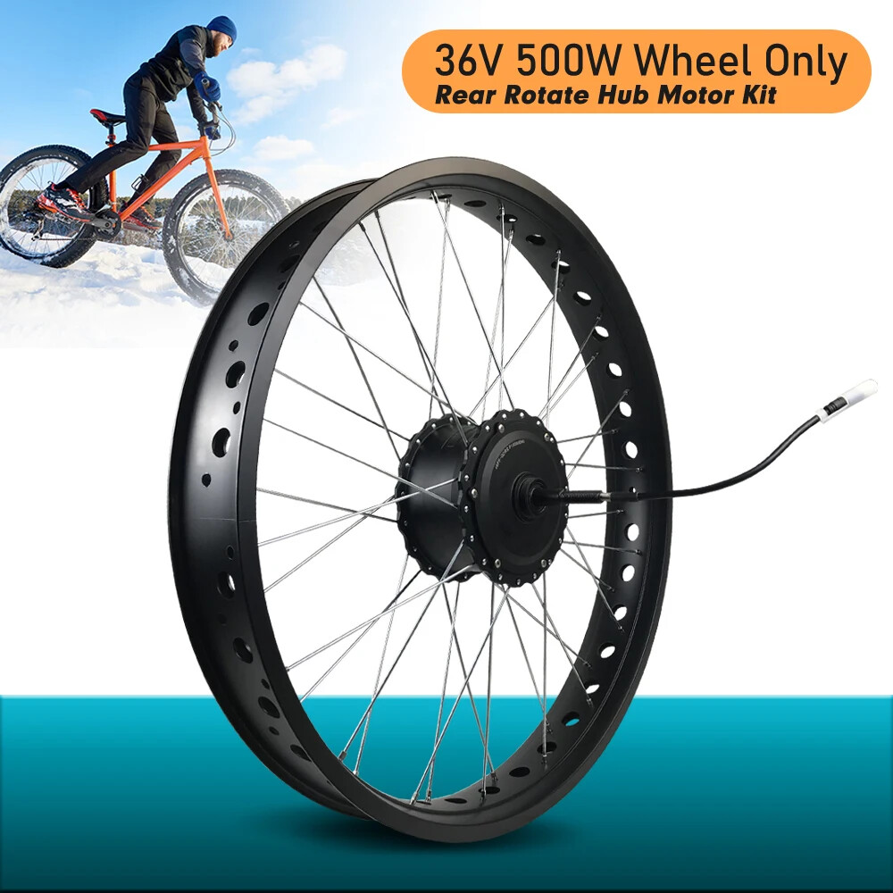 20 24 26In 500W Snow Fat Electric Bicycle Rear Motor Wheel Drive Kit 170/190mm
