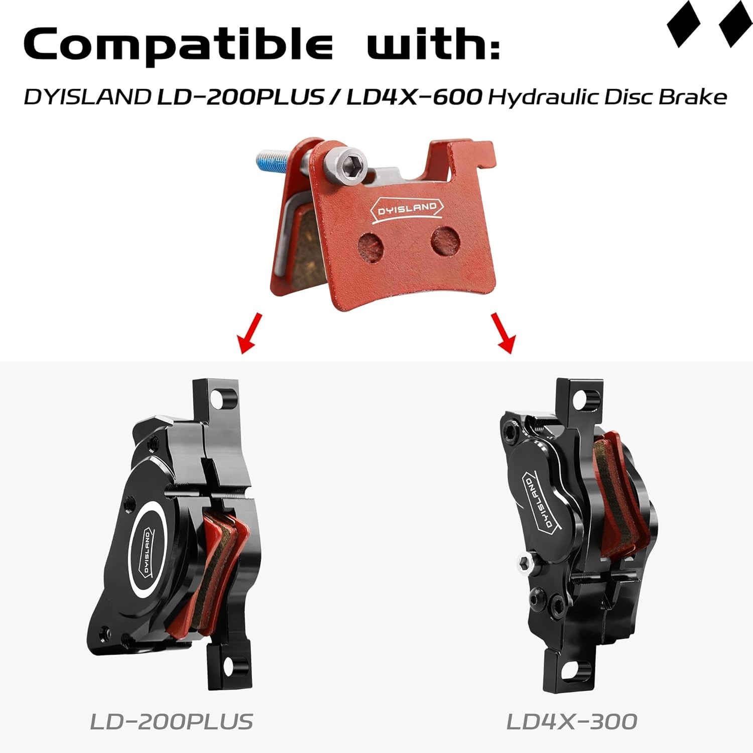 MT600 Electric Bike Disc Brake Pad Two Pairs, Suitable for LD-200PLUS LD4X-60…