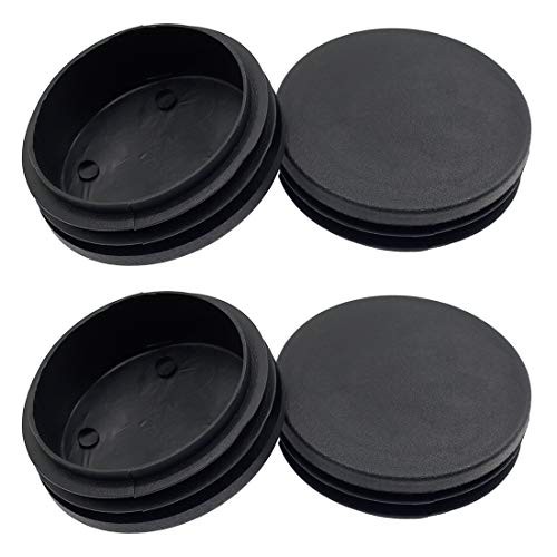 4PCS 76mm (3 Inch) Round Plastic Plug, Round Black Plastic End 76 x 76 4 Pack