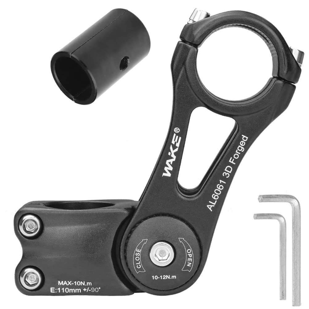 Adjustable Bike Stem 31.8mm 25.4mm ±90° Riser for MTB Road BMX City Bicycle 90-1