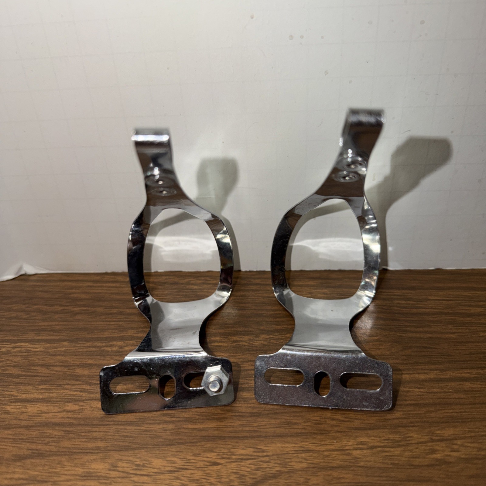 Vintage Christophe Road Bike Toe Cages Clips w/Lapize Leather Straps France