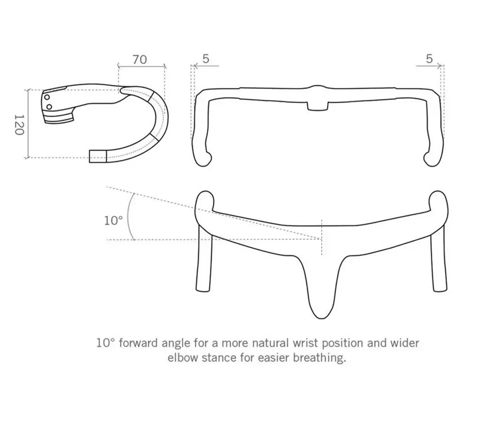Carbon Integrated Road Bike Drop Bar Internal Routing Cable with Computer Mount