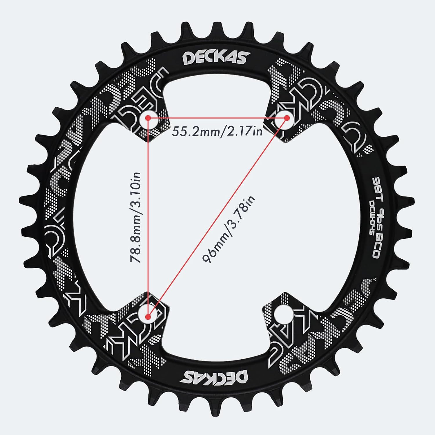 DJC Bike Chainring Asymmetrical 96BCD Narrow Wide Tooth 32T