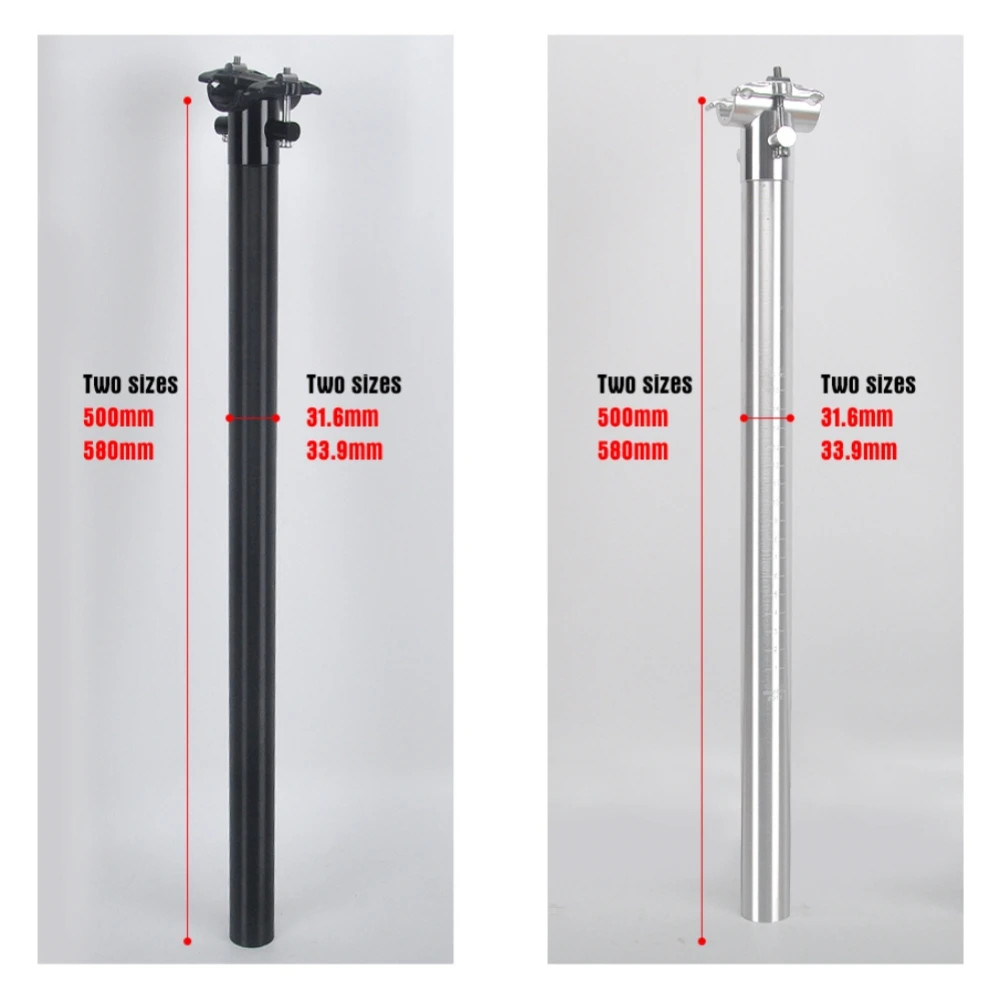 Bike Aluminum Alloy Seat Tube 27.2-33.9mm* 500/580mm Highway Bicycle Seat Pole