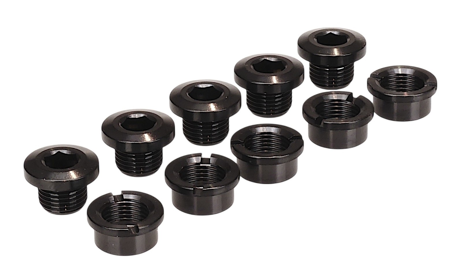 Titanium BMX bicycle single speed chainring bolts – set of 5 – SMOKE BLACK