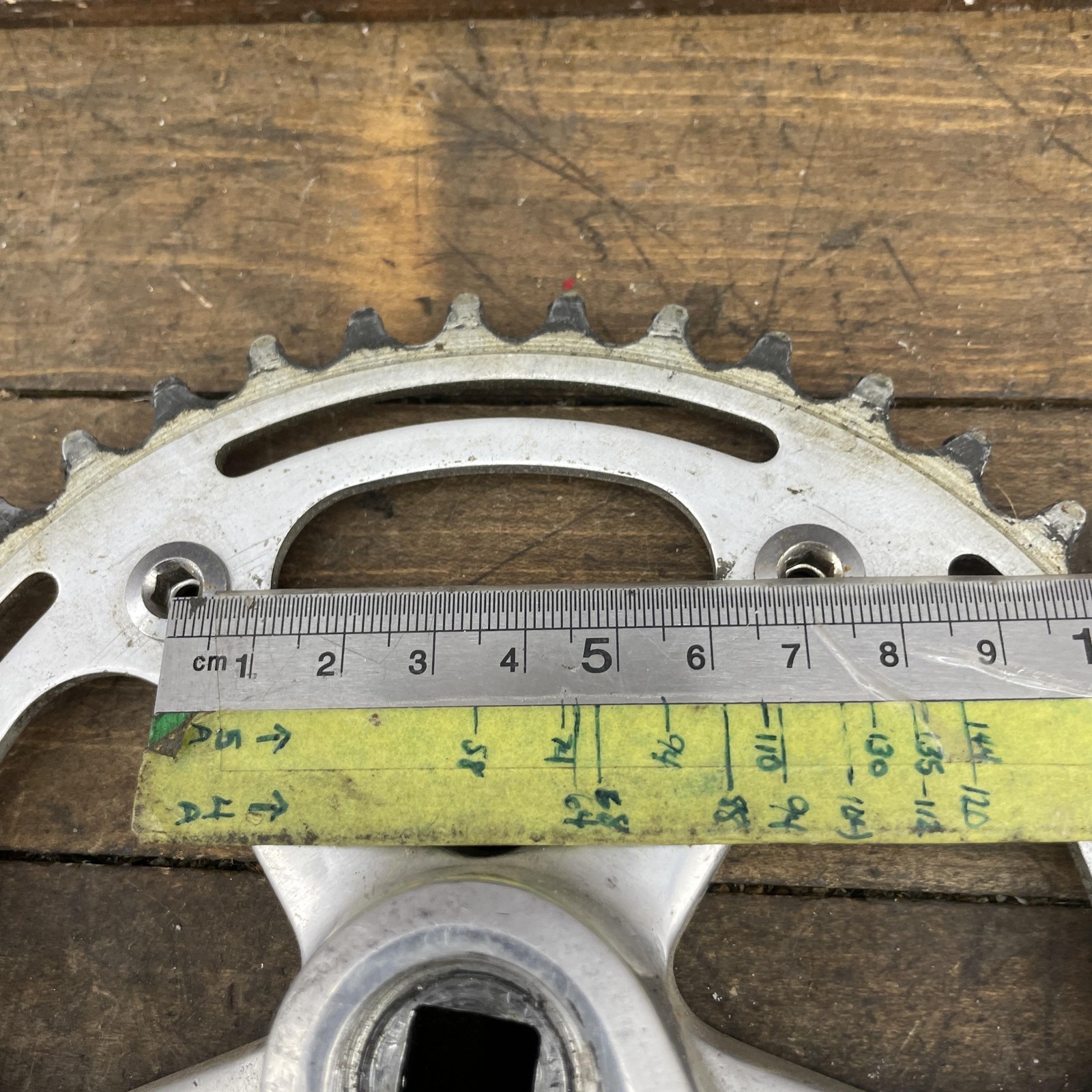 Vintage Nervar Crankset 170 mm Single Chainring 9/16 Alloy BMX Road Bike Silver