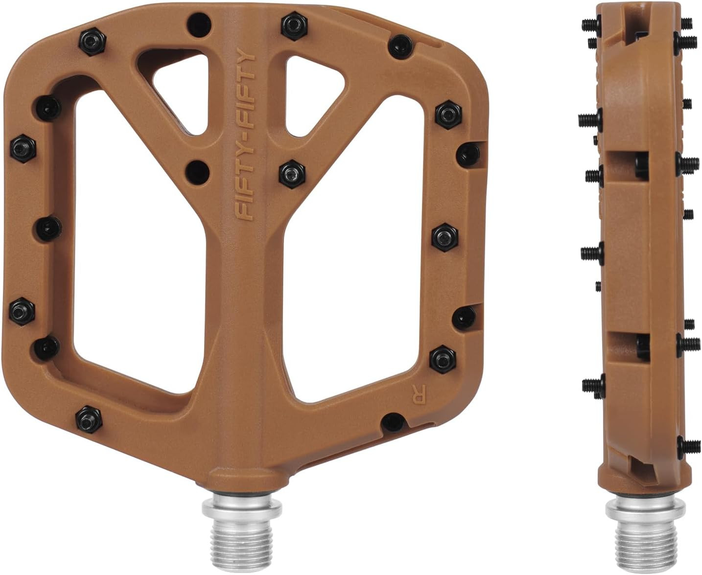 FIFTY-FIFTY Mountain Bike Pedals, Non-Slip MTB Nylon Composite, 9/16″ Bicycle Pe
