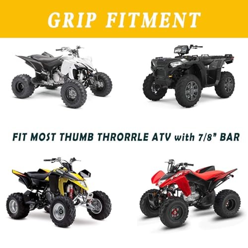 7/8» ATV Grips Universal Handlebar Grips Soft Rubber Motorcycle Grip for Black