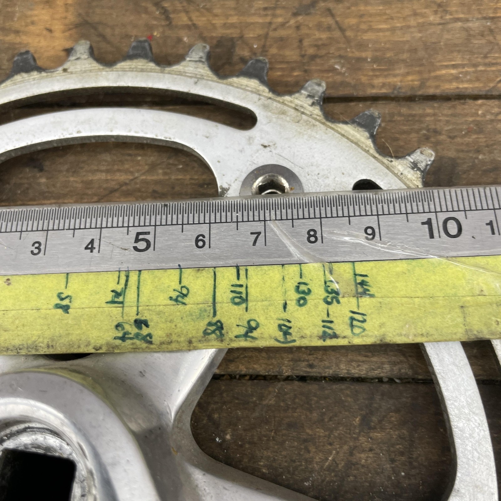Vintage Nervar Crankset 170 mm Single Chainring 9/16 Alloy BMX Road Bike Silver