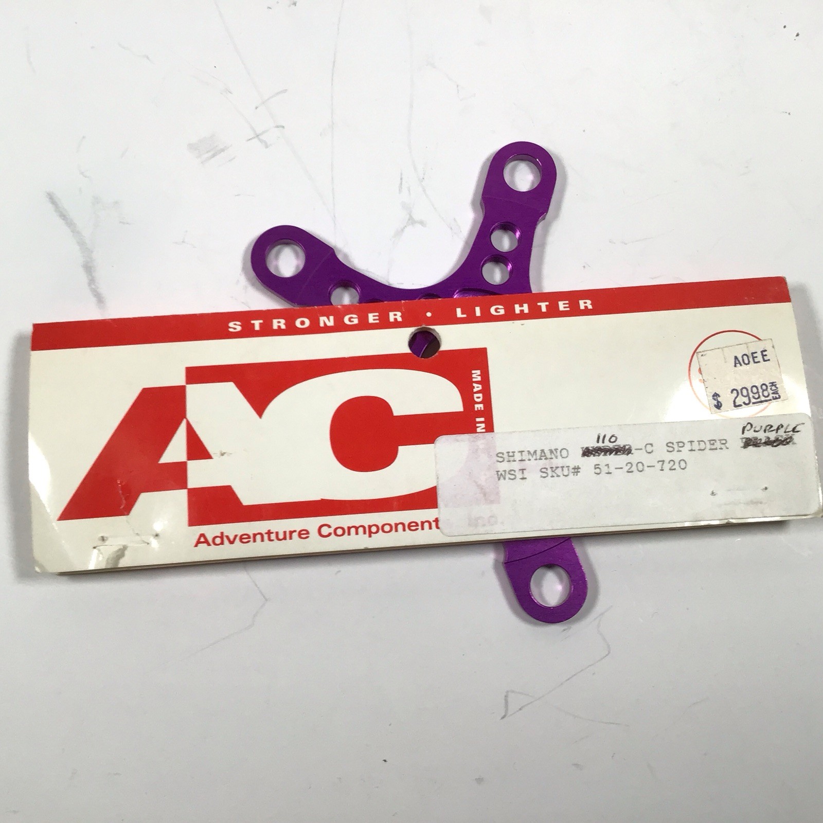 Adventure Components AC Crank Spider 5-Bolt 74/110mm 3DV Purple NOS Vintage MTB