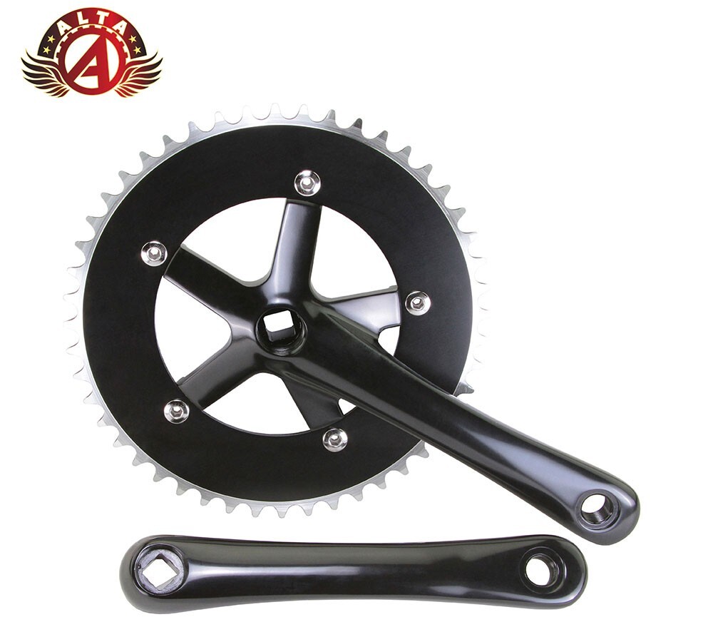 ALTA 8160 Track Crankset 48T 170mm Square Taper JIS 1/8 Alloy Black BMX Fixie.