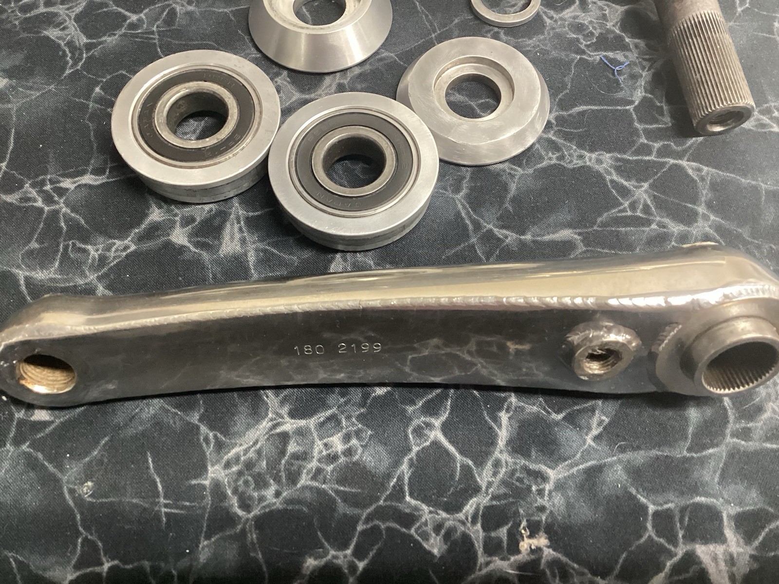 GT Overdrive Cranks 180mm Excellent Condition W/BB & Hardware BMX 1990’s Rare