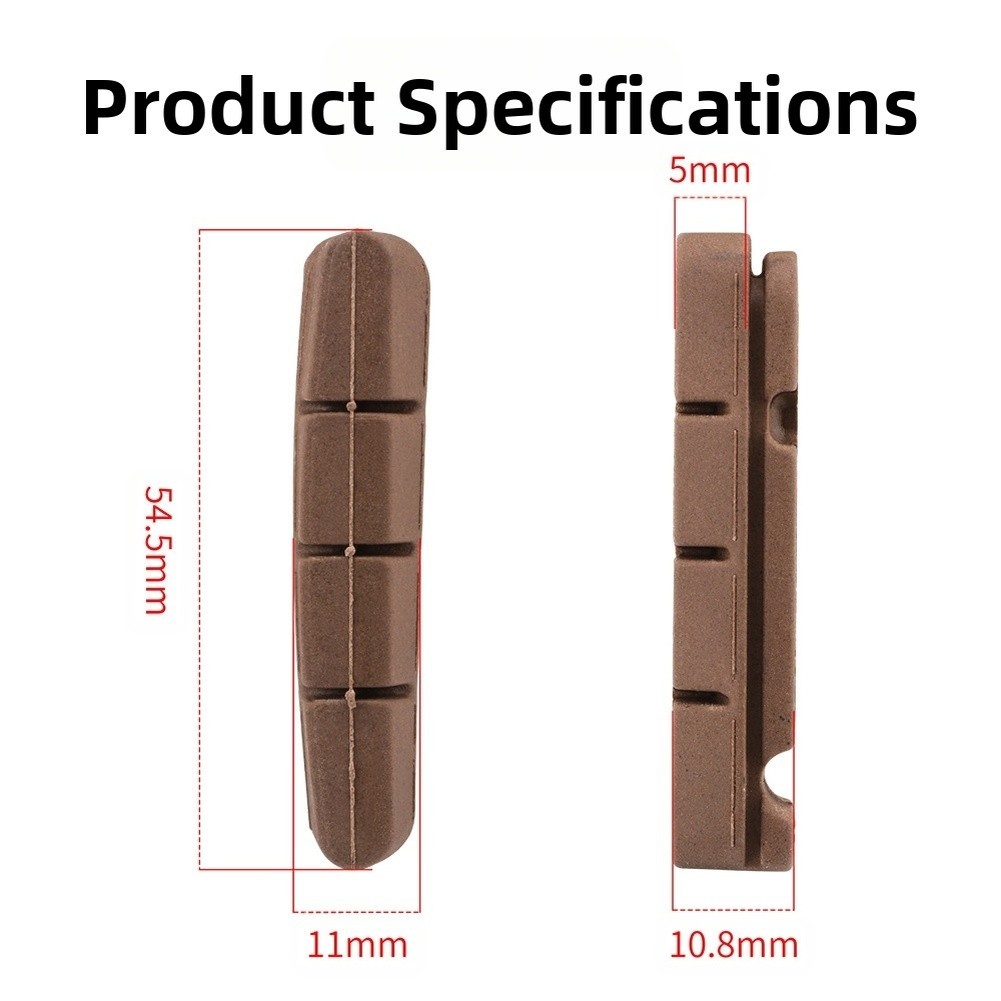 Carbon Fiber Road Bike Brake Pads for Rim Brake V Brake with Mixed Rubber Resin
