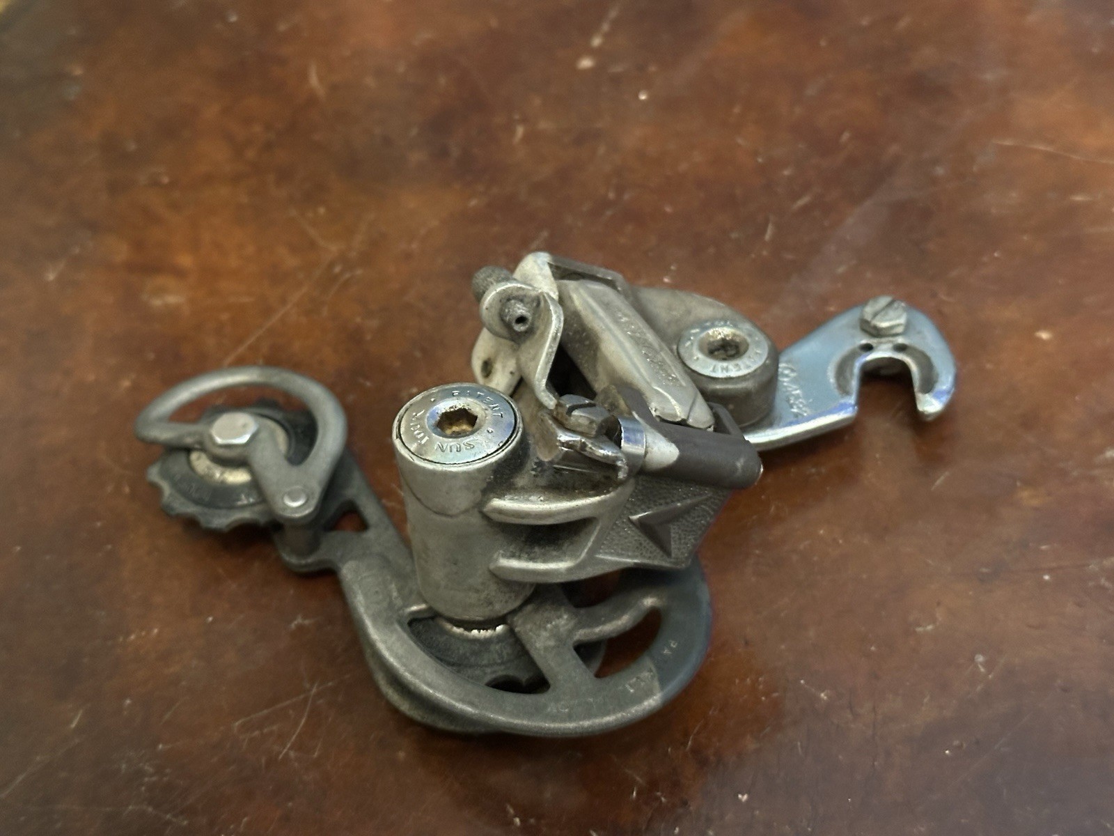 Vintage SunTour V-GT Luxe Rear Derailleur Long Cage Alloy Silver Friction