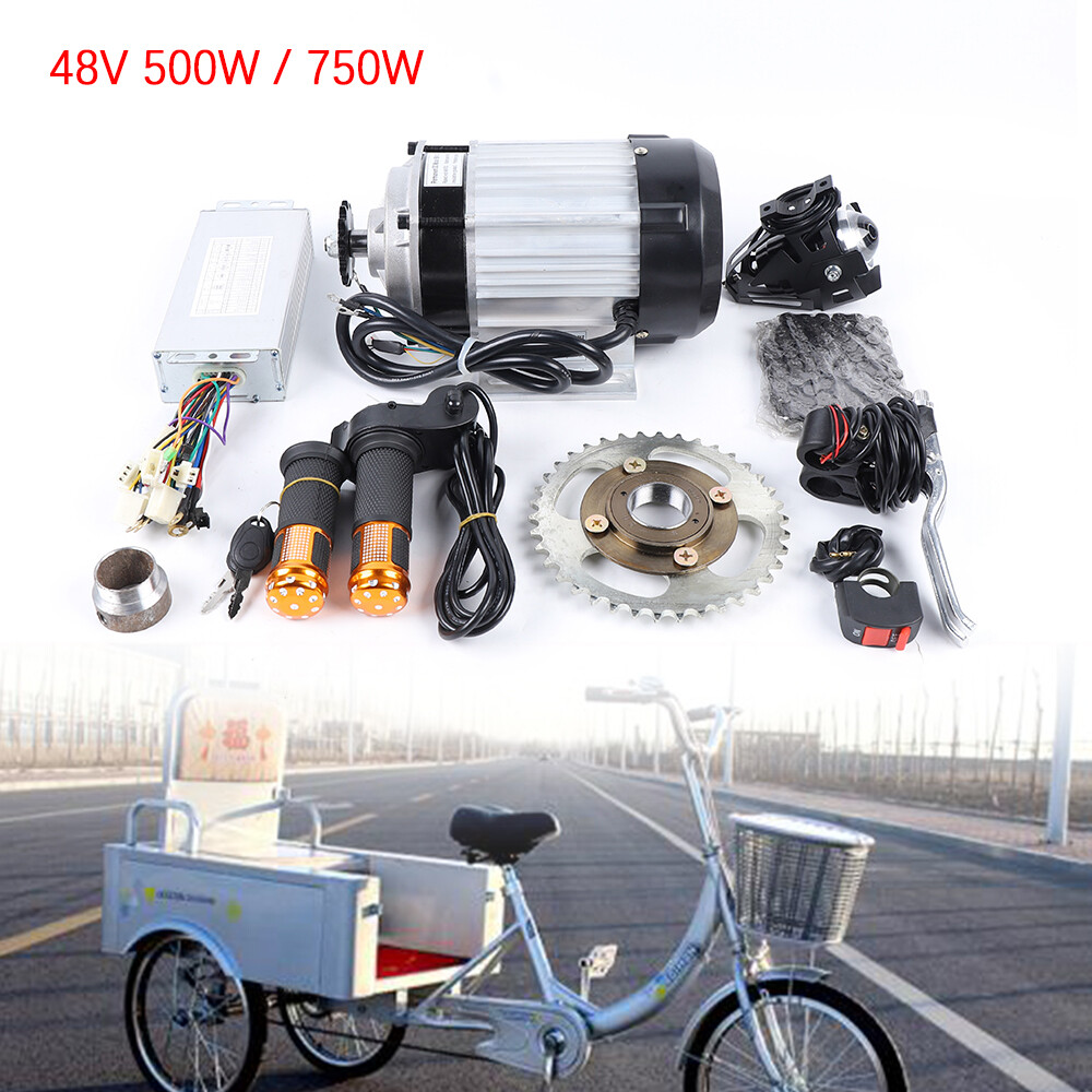 48V 500W/750W Electric Brushless Geared Motor Kit For E-Tricycle Rickshaw Bikes