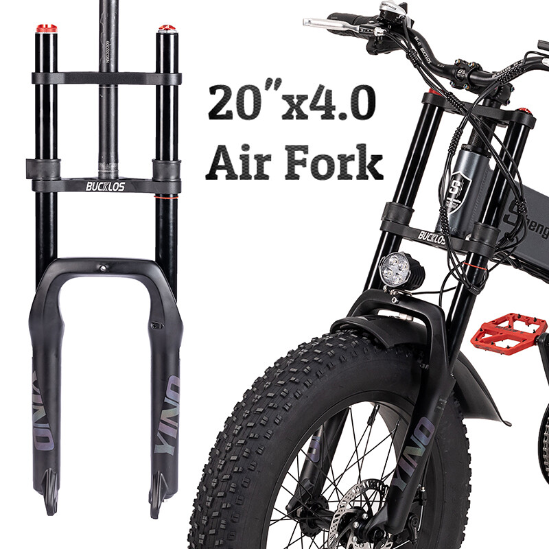BUCKLOS YINO20 20” Suspension Air Fork 180mm Travel Snow E-MTB Bike 4.0 Fat Tire