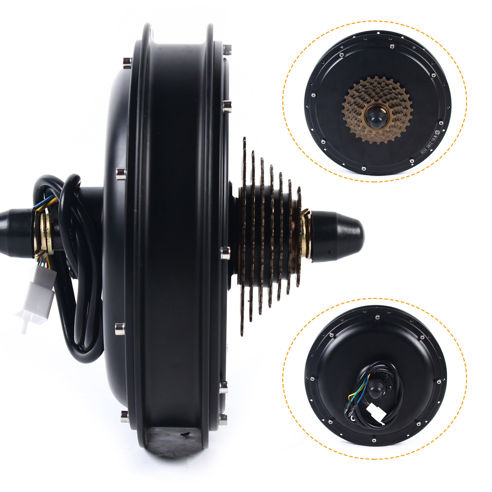 48V 1500W Threaded Rear Wheel Brushless Gearless Hub Motor for E-bike