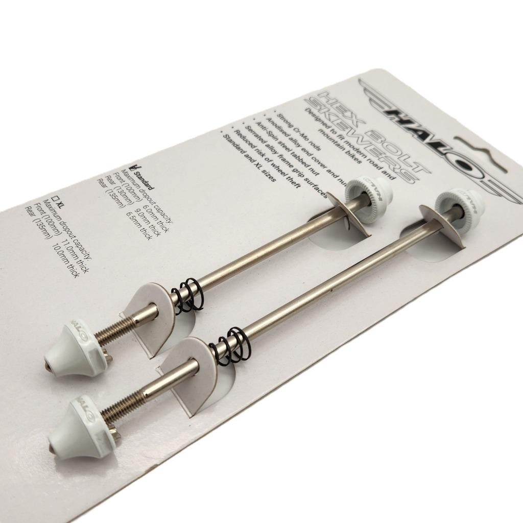 Halo Hex Bolt Standard White MTB Bicycle Skewers 100mm & 135mm