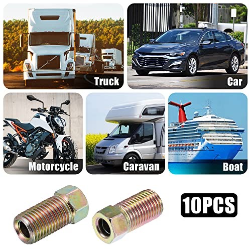 10pcs Motorcycle Brake Line Tube Fittings 3/8 x 24 UNF for 3/16″ Hydraulic