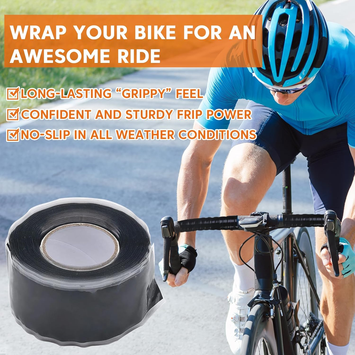 Grip Tape – Silicone Tape, Grip Tape for Handles, Rubber Wrap for Pull up Bars,