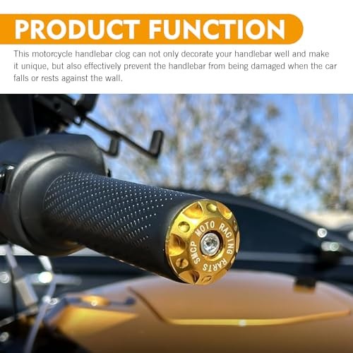 2 PCS Motorcycle Bar Ends, Anti-fall Handle Bar Ends, 7/8 » Aluminum Gold