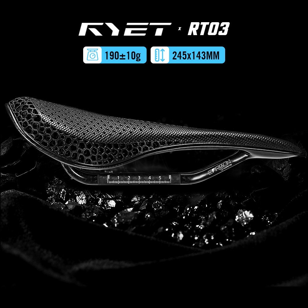 3D Printed Bike Road MTB Saddle Ultralight Full Carbon Fiber Rails Hollow Relief