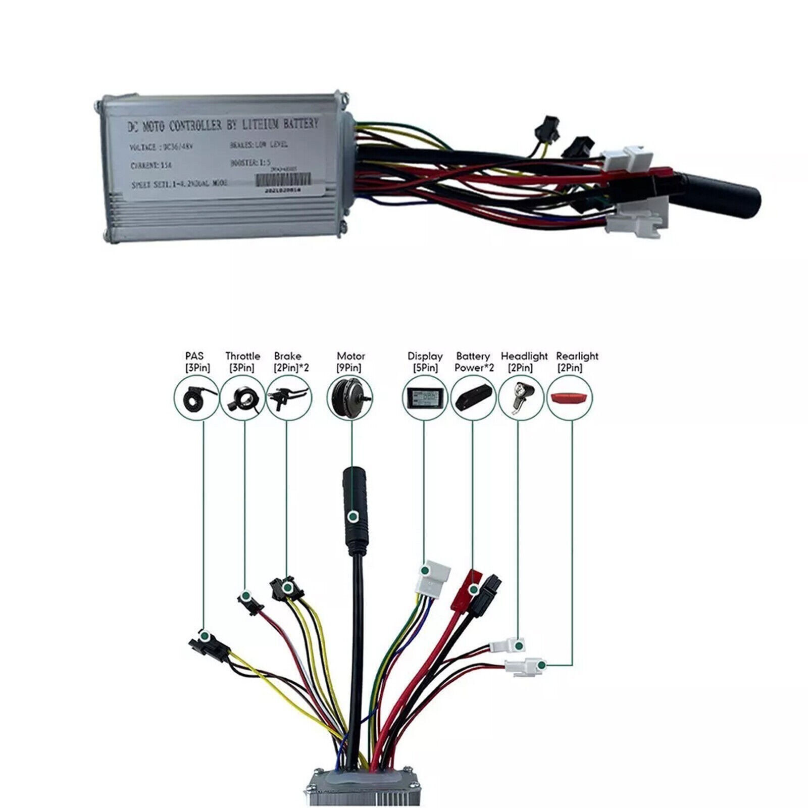E-bike 36V 48V 6 FET 15A 250W Brushless Motor JN Controller For Electric Bicyc .