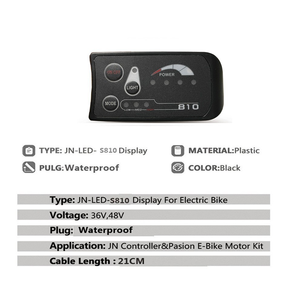 Bike LED Display S810 E-Bike modification accessories 5PIN waterproof plug