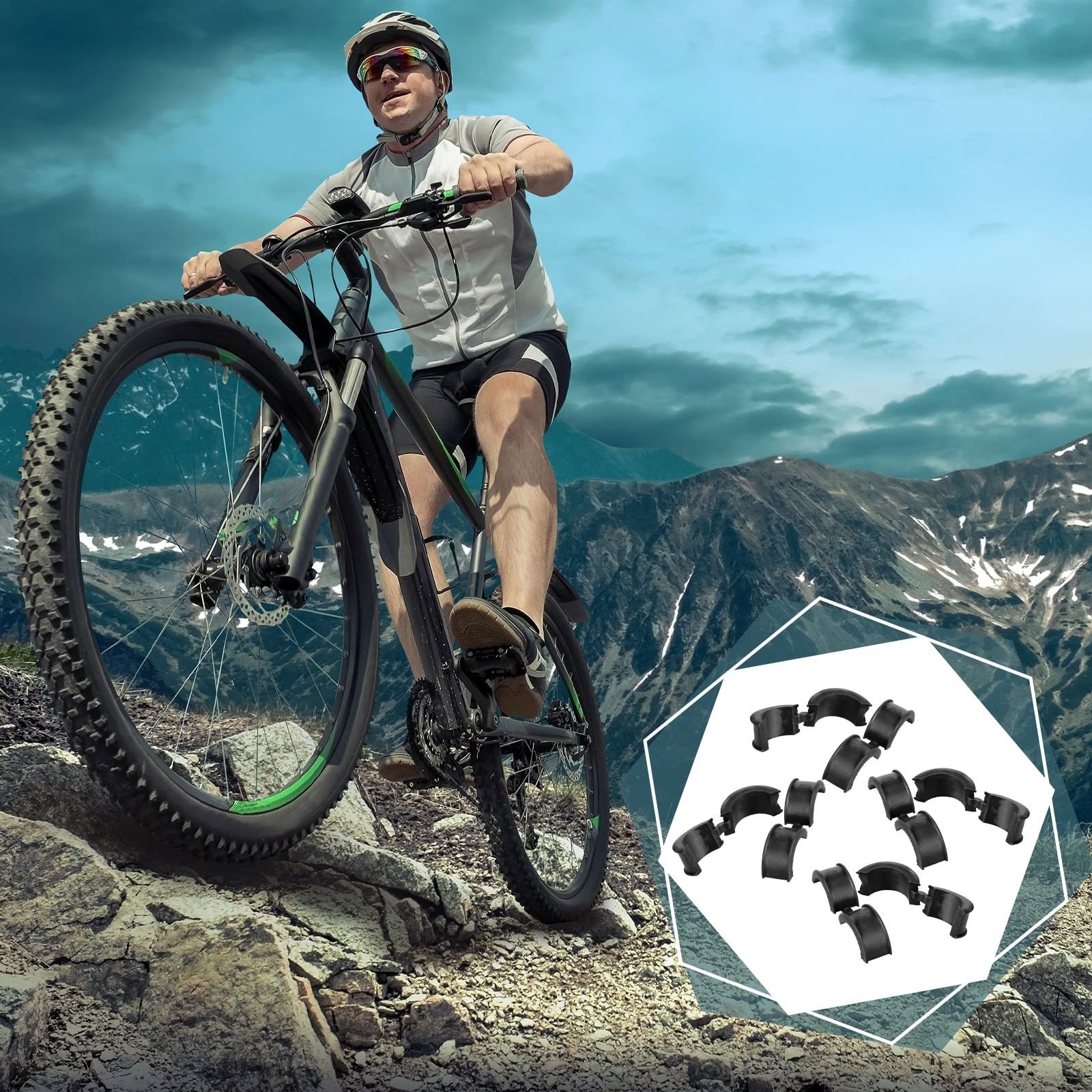 12 Pcs Bicycle Handlebar Shim Rubber Gasket 22.2/25.4 mm to 31.8 mm Bike Hand…