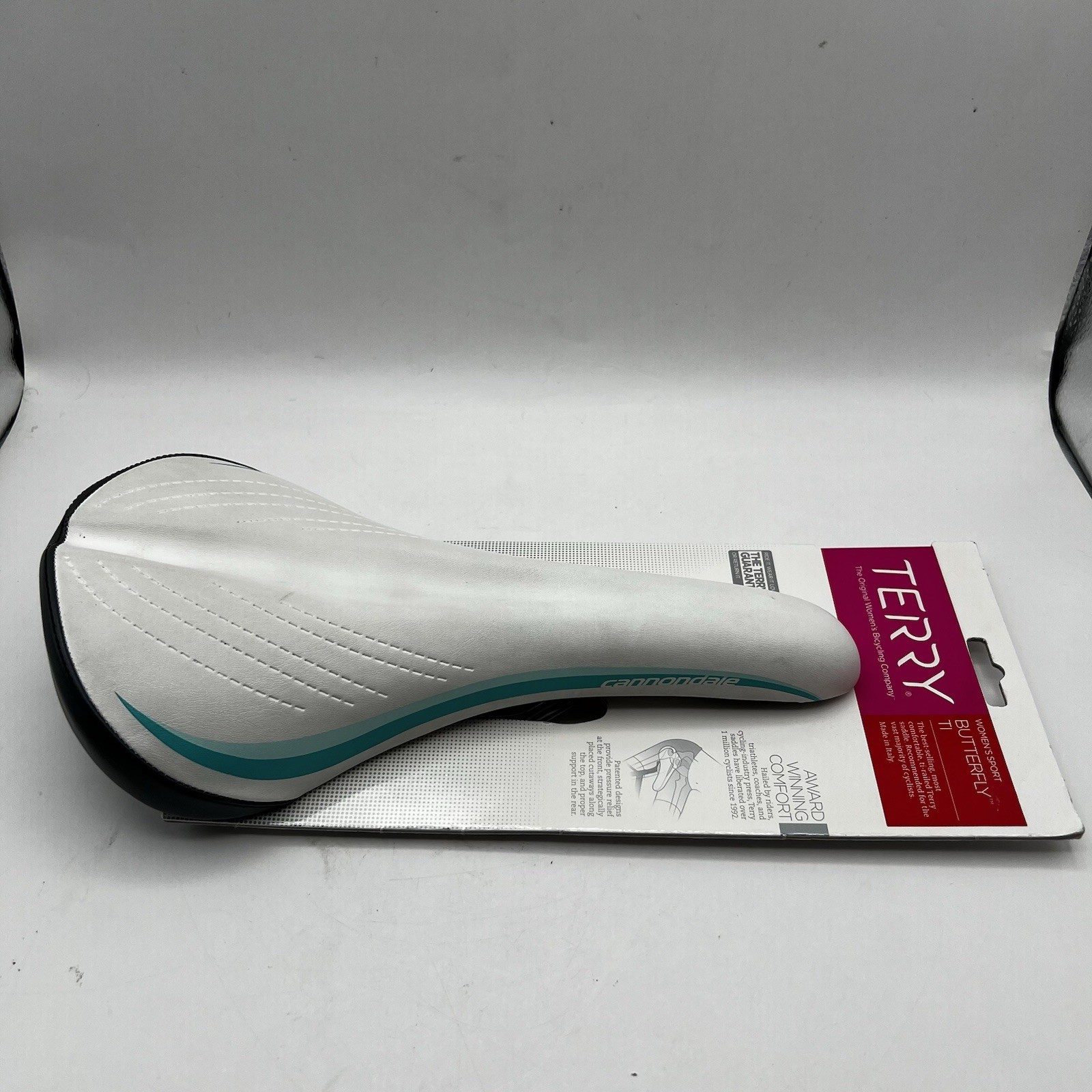 Terry Women’s Butterfly Ti Bike Saddle Seat, Comfortable Center Cutaway, White