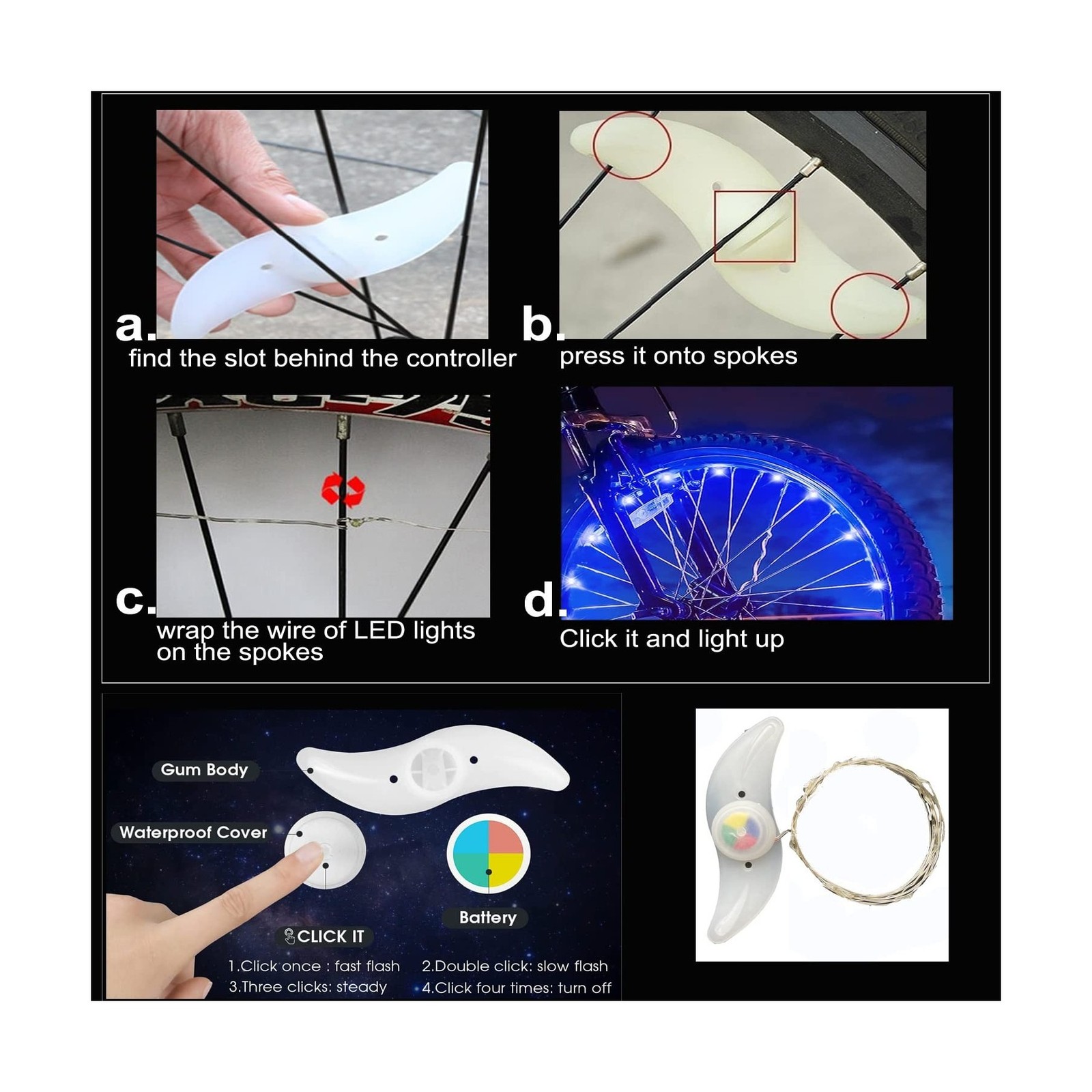 dobestyou LED Bike Wheel Light，Night Cycling Bicycle Wheel Ligh… FAST U