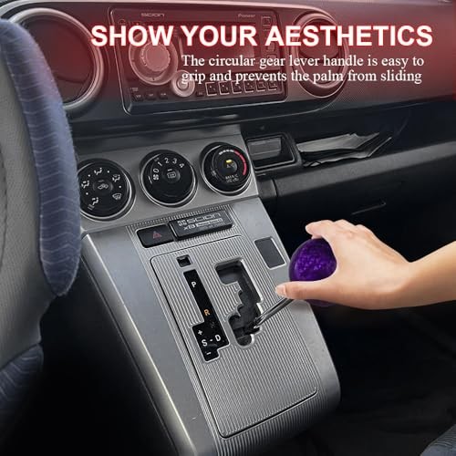 Shift Knob Manual Gear, Shifter Knobs, Acrylic Round Gear Shift Stick Purple