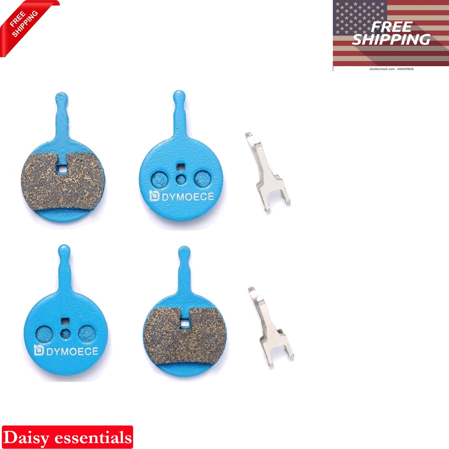 Bicycle Disc Brake Pads for Avid BB5 Mechanical, Resin and Metal, 4 Pack