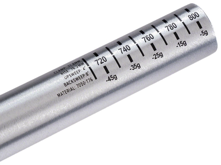ProTaper A76 Handlebar – 810mm, 76mm Rise, 31.8mm, Aluminum, Polished Silver