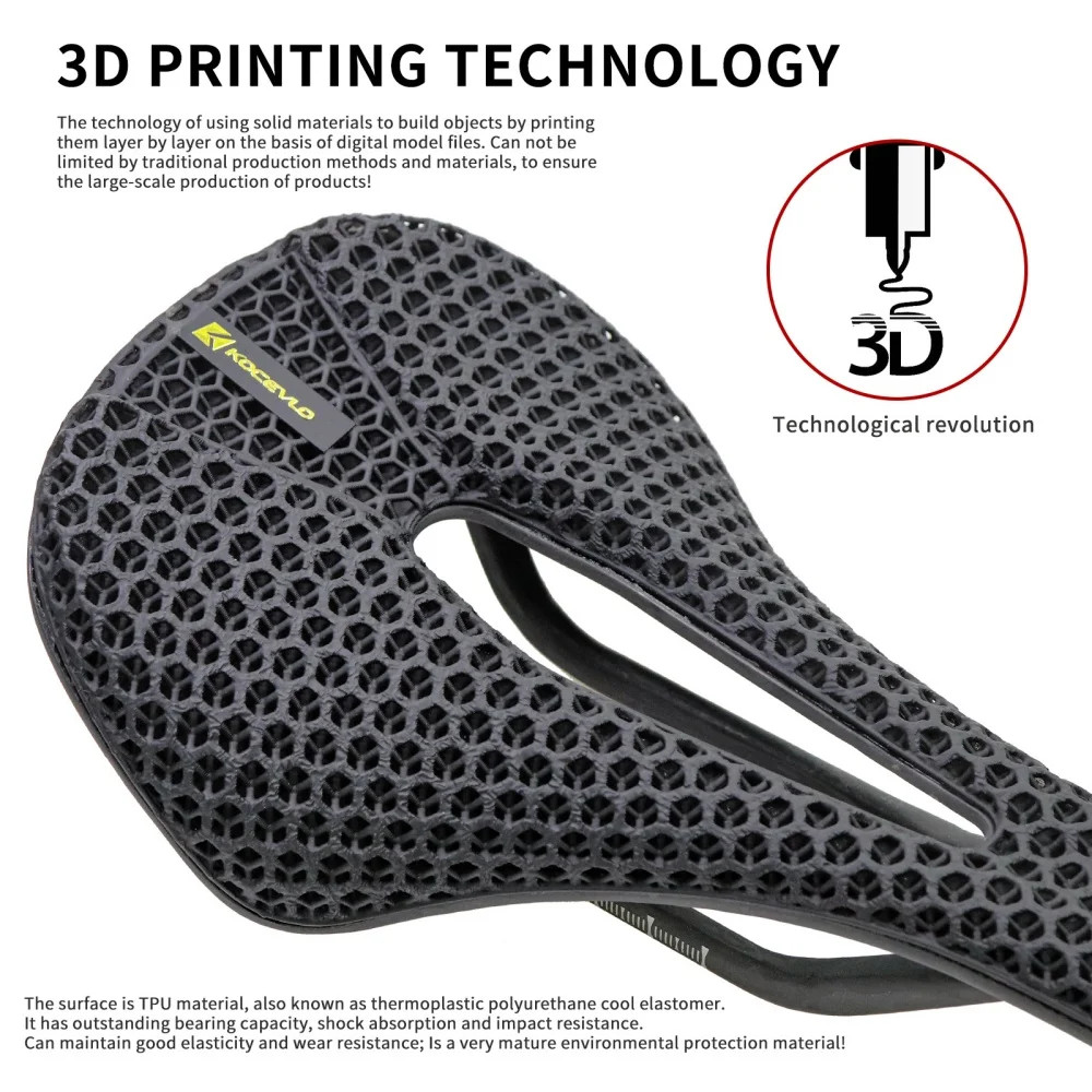235x140MM 3D Printed Carbon Saddle for XC Road Gravel MTB Off-Road Bike Cycling