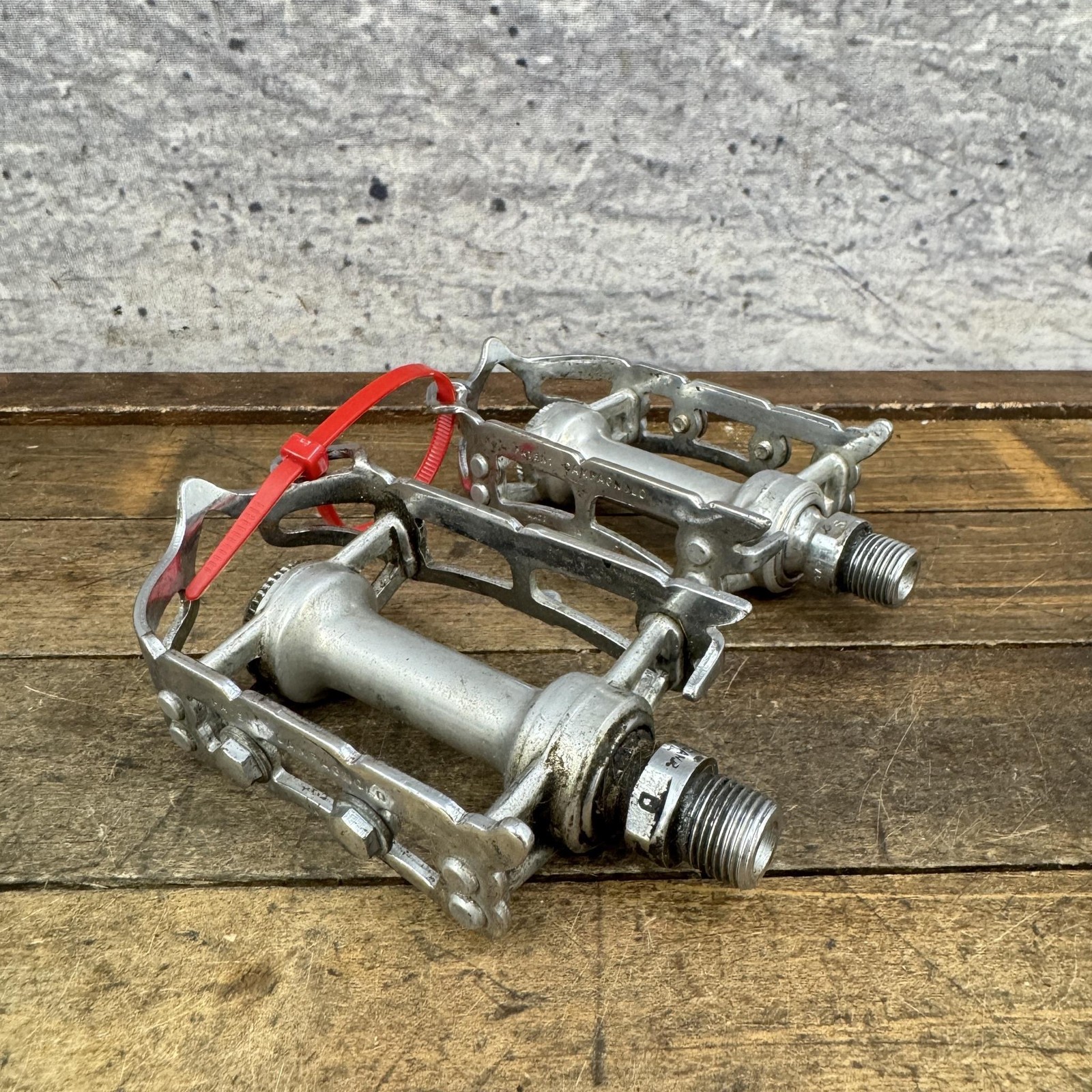 Vintage Campagnolo Record Pedals 9/16 In Silver Quill Road Bike Italy Eroica