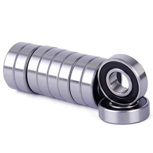 R12-2RS Bearings, 3/4 x 1-5/8 x 7/16 Inch Ball R12-2RS (10 Pack) 10 Silver