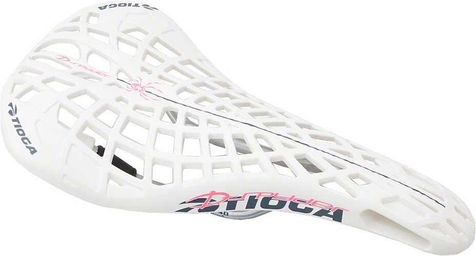 Tioga D-Spyder BMX Seat – Chromoly, White