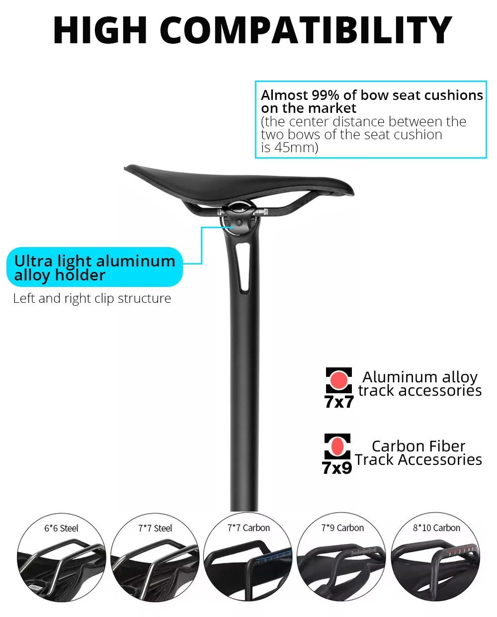 Full Carbon Performance Foldable Bike Seatpost 5°/25° Offset 31.8/33.9/34.9mm