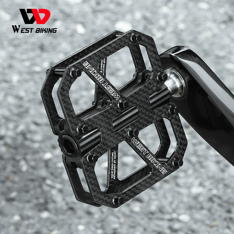 Bike Pedals Ultralight T700 Carbon Fiber Titanium Axle 3 Bearings Bicycle Pedals