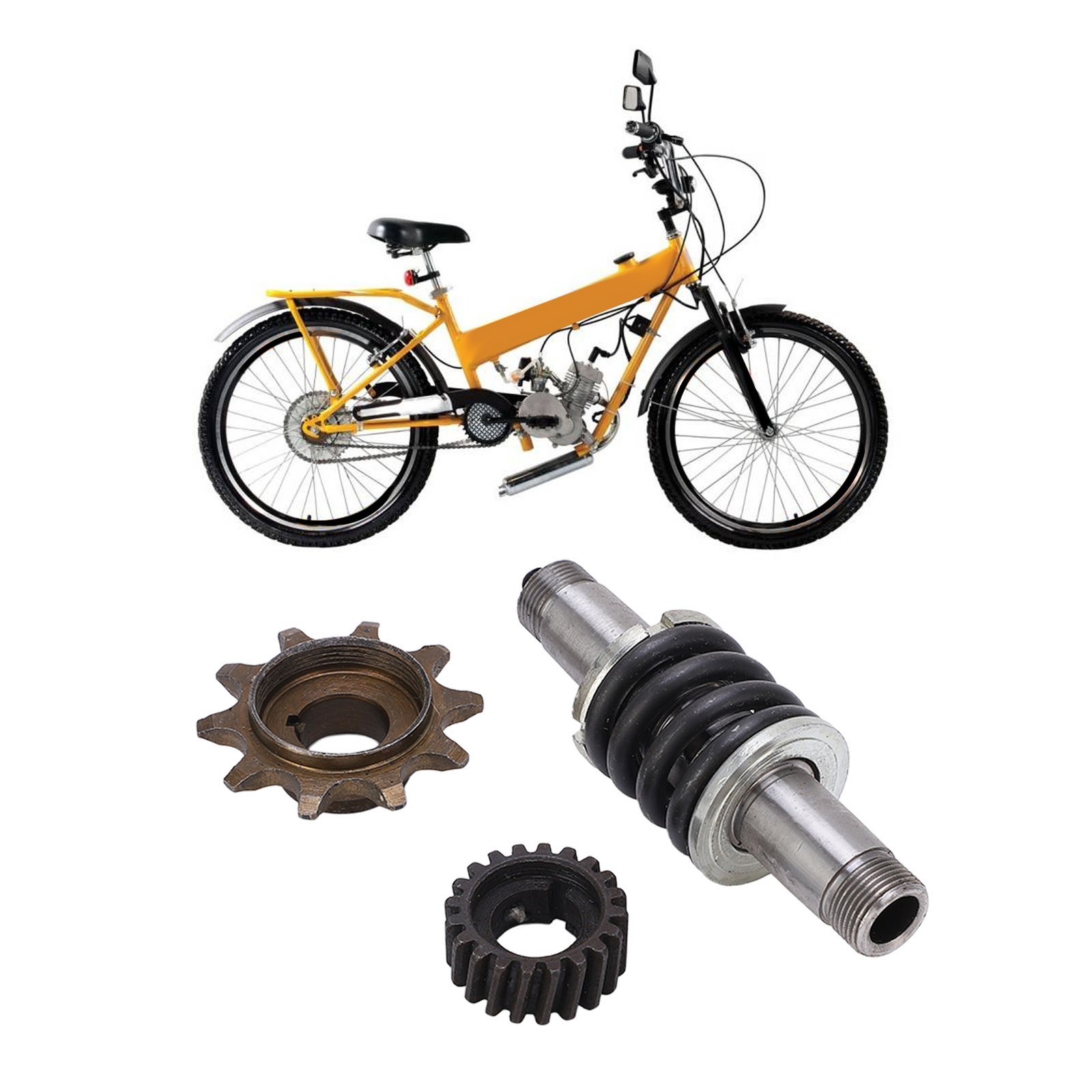 Gear&Drive Sprocket Clutch Shaft Drive Sprocket Push Bike Gear Kit For 2 St CGKT